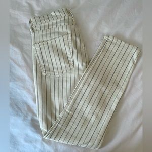 Citizens of Humanity striped, cream colored skinny jeans